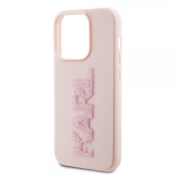 Karl Lagerfeld iPhone 15 Pro Max -suojakuori 3D Rubber Karl Pink