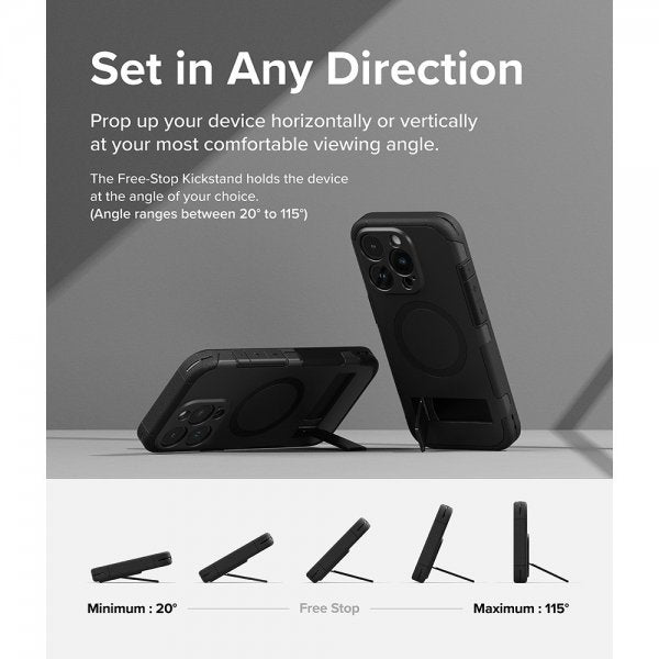 Ringke iPhone 15 Pro Max -suojakuori Alles MagSafe Musta