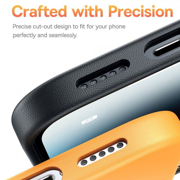 Baseus iPhone 15 Pro Max Kuori Fauxther Series MagSafe Oranssi