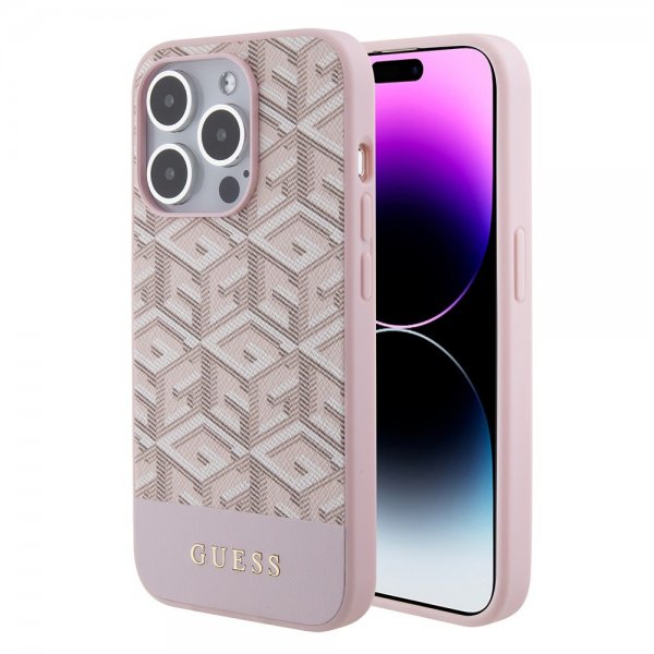 Guess iPhone 15 Pro Max Kuori G Cube MagSafe Pinkki