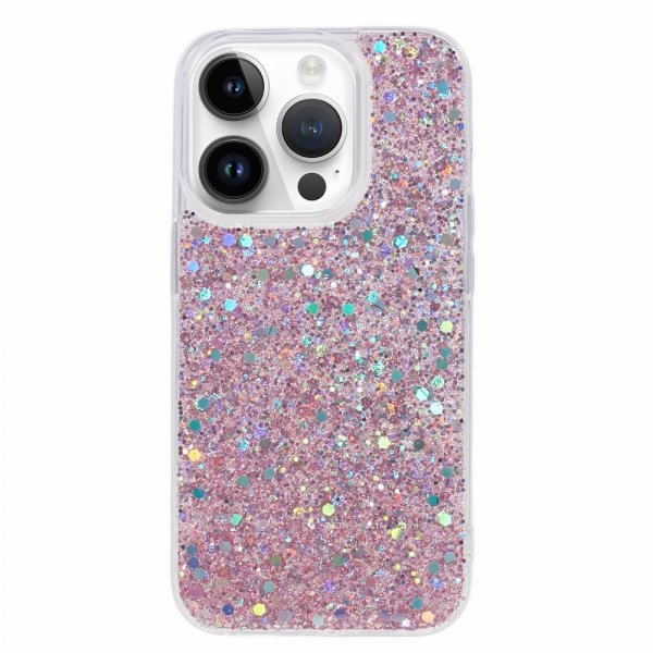 iPhone 15 Pro Max Kuori Kimallepaljetit Vaaleanpunainen
