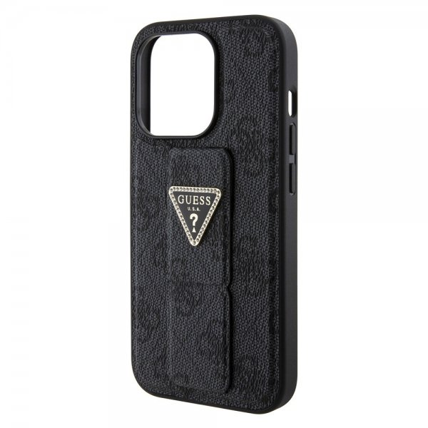 Guess iPhone 15 Pro Max Kuori Grip Stand Function Musta