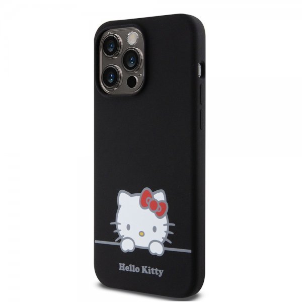 Hello Kitty iPhone 15 Pro Max -kuoret nestemäinen silikoni musta
