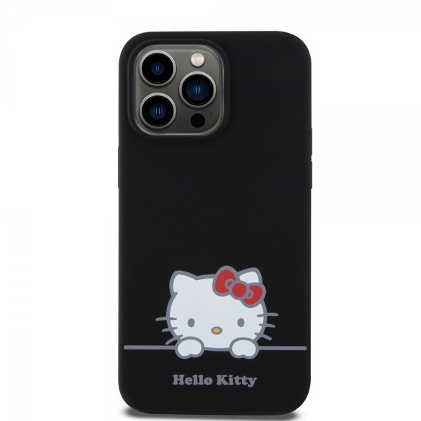 Hello Kitty iPhone 15 Pro Max -kuoret nestemäinen silikoni musta