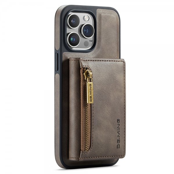 Dg.Ming iPhone 15 Pro Max Kuori M5-sarja Irrotettava Korttipidike Kahvi