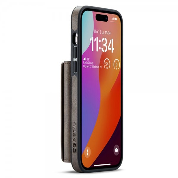 Dg.Ming iPhone 15 Pro Max Kuori M5-sarja Irrotettava Korttipidike Kahvi