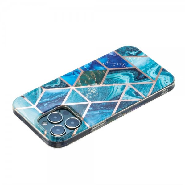 iPhone 15 Pro Max Kuori Marmorikuvio Sininen Vihreä