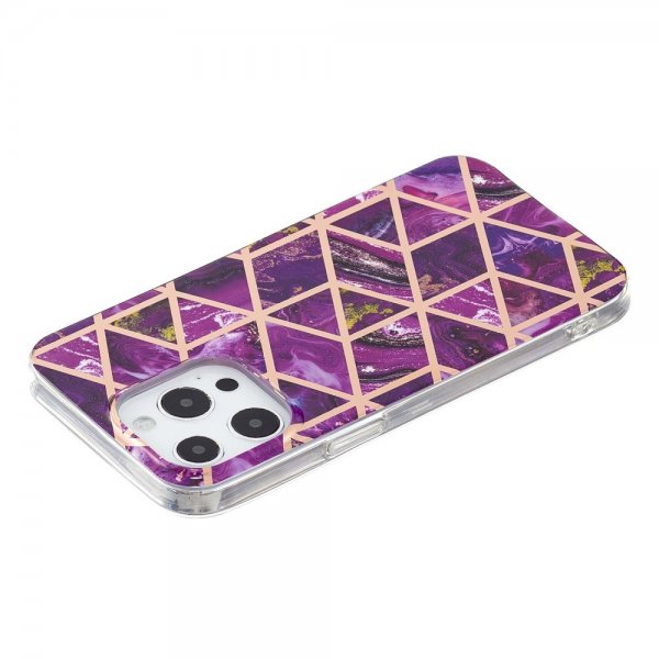 iPhone 15 Pro Max Kuori Marmorikuvio Violetti