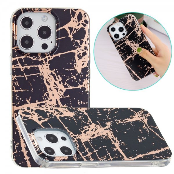 iPhone 15 Pro Max Kuori Marmorikuvio Musta