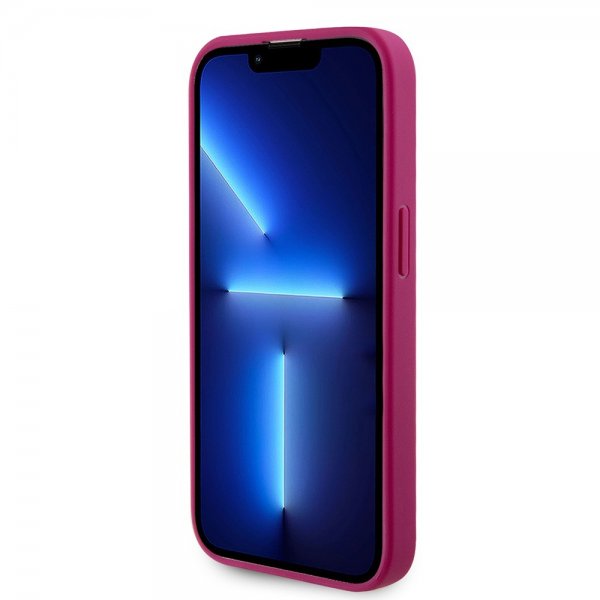 Guess iPhone 15 Pro Max Kuori Metallilogo Strassi Metallinpinkki