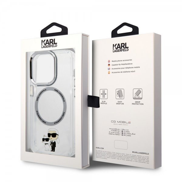 Karl Lagerfeld iPhone 15 Pro Max Kuori NFT Karl & Choupette Transparent