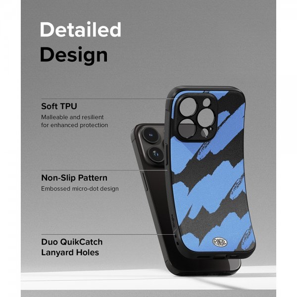 Ringke iPhone 15 Pro Max Kuori Onyx Design Blue Brush