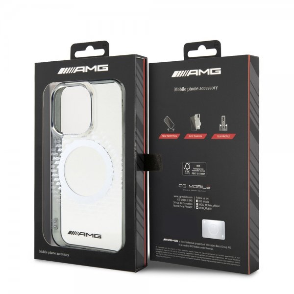 Mercedes Benz iPhone 15 Pro Max Kuori Rhombus Pattern MagSafe AMG Läpinäkyvä