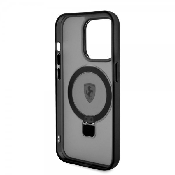 Ferrari iPhone 15 Pro Max Kuori Sormusteline MagSafe Musta