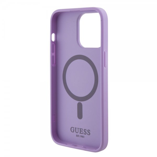 Guess iPhone 15 Pro Max Saffiano MagSafe -kuori Violetti