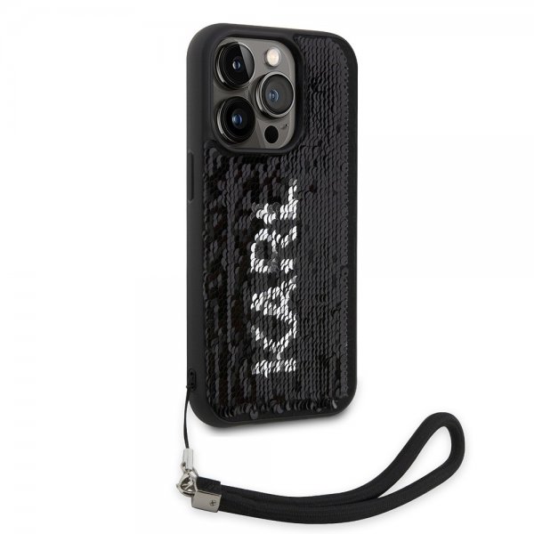 Karl Lagerfeld iPhone 15 Pro Max Kuori Sequin Musta