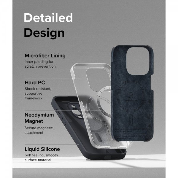 Ringke iPhone 15 Pro Max Kuori Silicone Magnetic Deep Blue
