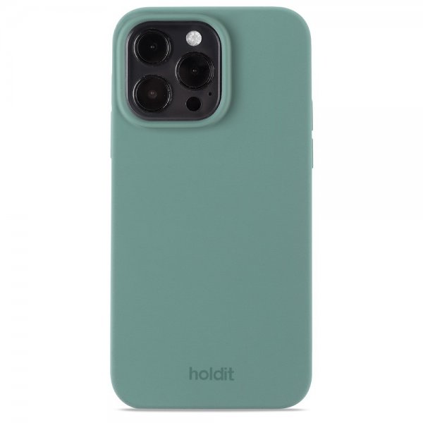 Holdit iPhone 15 Pro Max Kuori Silikoni Sammaleenvihreä
