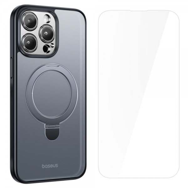 Baseus iPhone 15 Pro Max -suojakuori Smart Ring Series MagSafe, musta