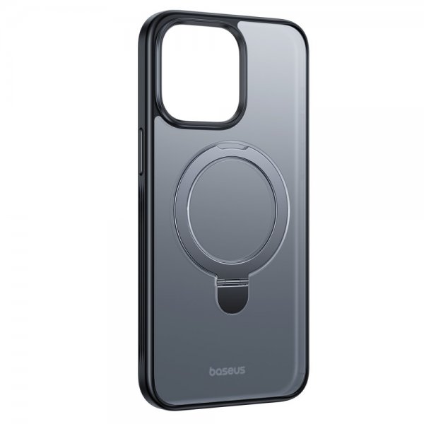 Baseus iPhone 15 Pro Max -suojakuori Smart Ring Series MagSafe, musta
