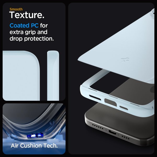 Spigen iPhone 15 Pro Max Kuori Thin Fit Mute Blue