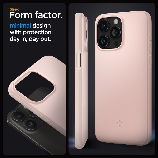 Spigen iPhone 15 Pro Max Thin Fit -kuori, Pink Sand