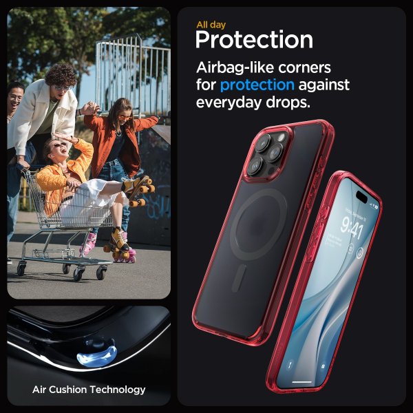 Spigen iPhone 15 Pro Max Kuori Ultra Hybrid MagFit Frost Deep Red