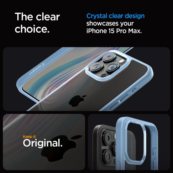 Spigen iPhone 15 Pro Max -suojakuori Ultra Hybrid Sierra Blue