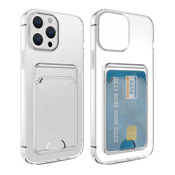 iPhone 15 Pro Max Kuori Korttikotelo Iskunkestävä Läpinäkyvä