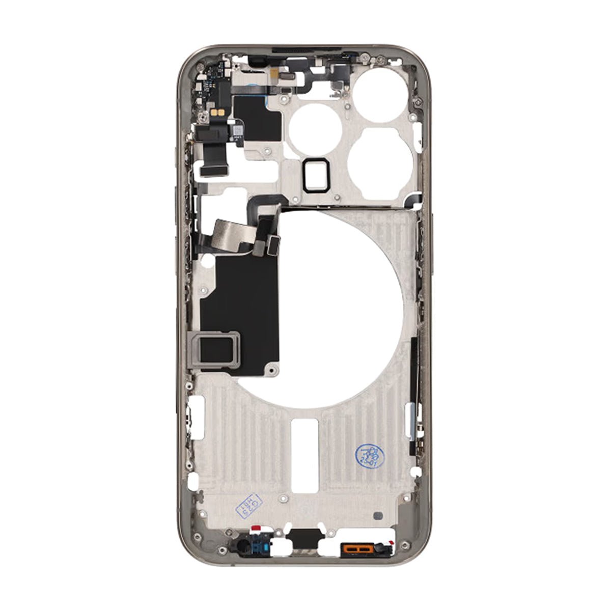 iPhone 15 Pro -keskikehys pienten osien kanssa, OEM – luonnontitaani
