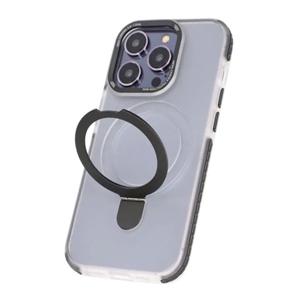 iPhone 15 Pro MagSafe-suojakuori, taitettava jalusta, musta