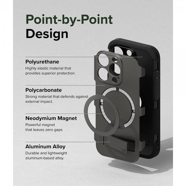 Ringke iPhone 15 Pro -suojakuori Alles MagSafe Gun Metal