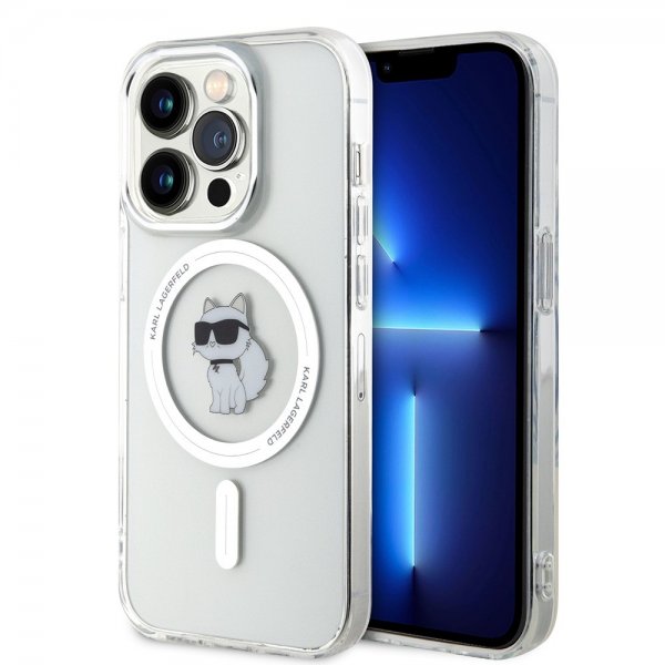 Karl Lagerfeld iPhone 15 Pro -kuori Choupette MagSafe Transparent