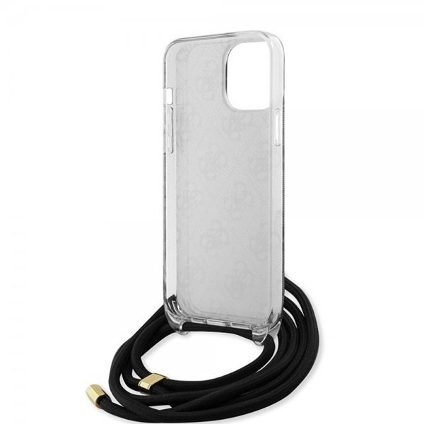 Guess iPhone 15 Pro -suojakuori, Crossbody-naru, musta