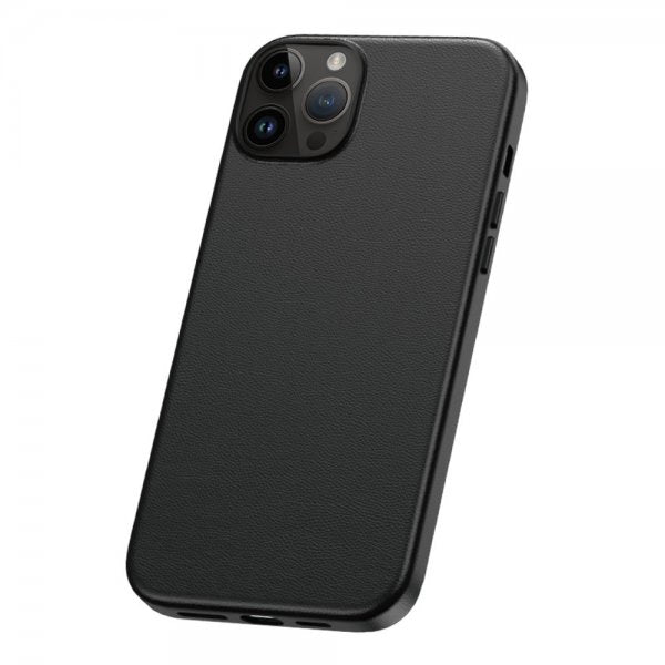 Baseus iPhone 15 Pro -suojakuori Fauxther Series, musta