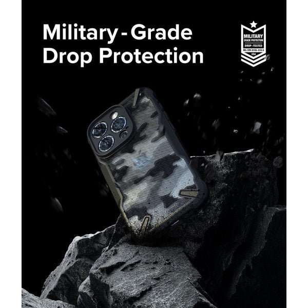 Ringke iPhone 15 Pro -suojakuori Fusion X Design Camo Black