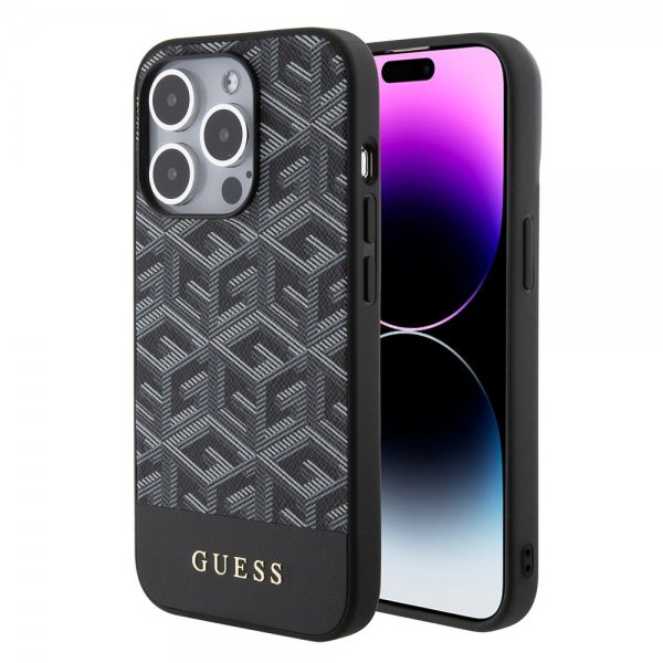 Guess iPhone 15 Pro -kuori G Cube MagSafe, musta