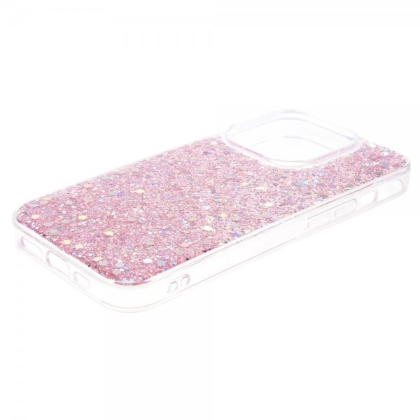 iPhone 15 Pro Kuori Glitterpaljetit Pinkki