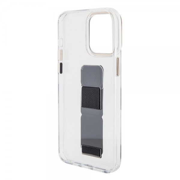 Guess iPhone 15 Pro Kuori Grip Stand Clear Transparent