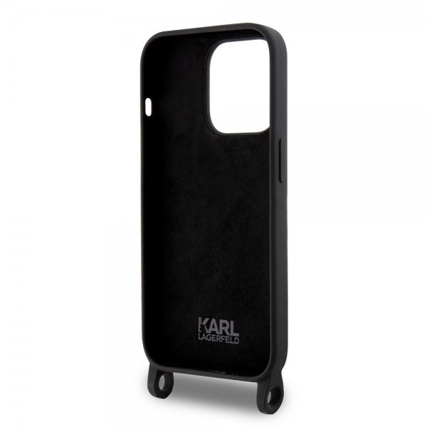 Karl Lagerfeld iPhone 15 Pro Kuori Ikonik Crossbody Musta