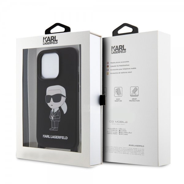 Karl Lagerfeld iPhone 15 Pro Kuori Ikonik Crossbody Musta