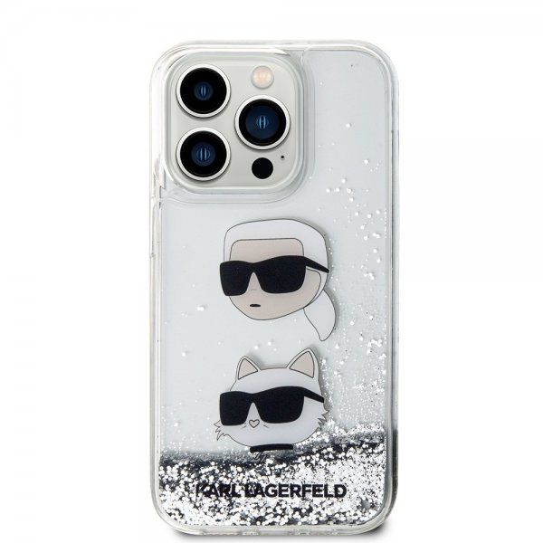 Karl Lagerfeld iPhone 15 Pro Kuori Liquid Glitter Karl & Choupette Hopea