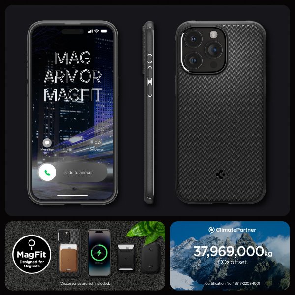 Spigen iPhone 15 Pro -suojakuori Mag Armor MagFit Matte Black