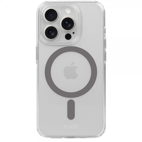 holdit iPhone 15 Pro Kuori MagSafe Case Space Gray Transparent