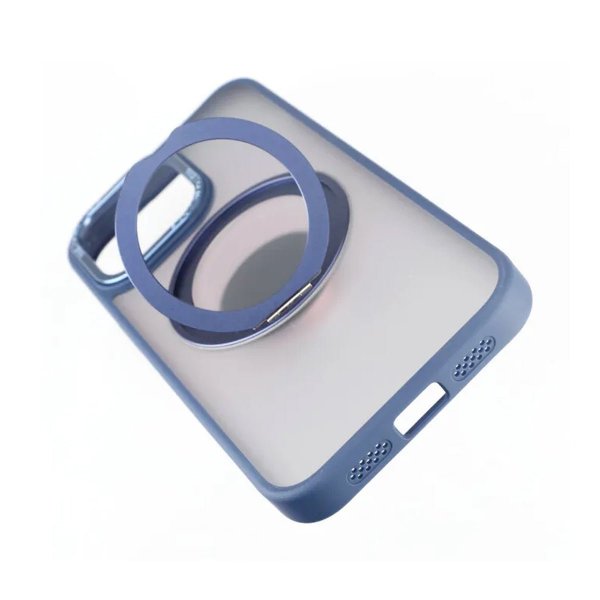 Rvelon iPhone 15 Pro -kuori pyörivällä MagSafe-jalustalla, sininen