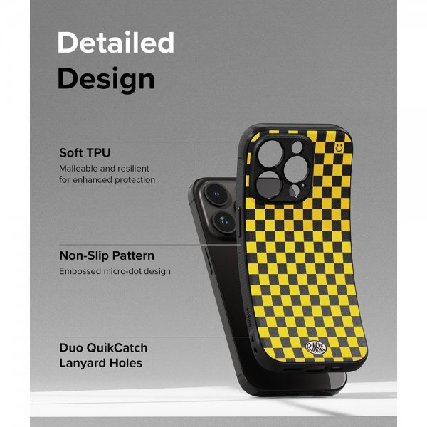 Ringke iPhone 15 Pro Kuori Onyx Design Checkerboard Keltainen