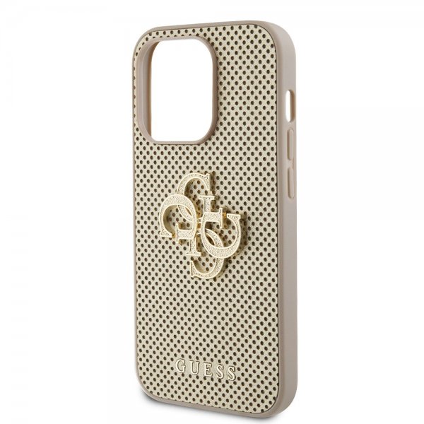 Guess iPhone 15 Pro Kuori Perforated Glitter Kulta