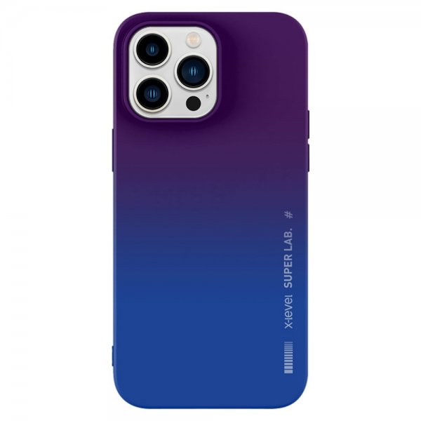 X-Level iPhone 15 Pro -kuori Rainbow Series sininen