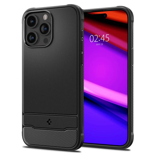 Spigen iPhone 15 Pro -suojakuori, Rugged Armor MagFit, mattamusta