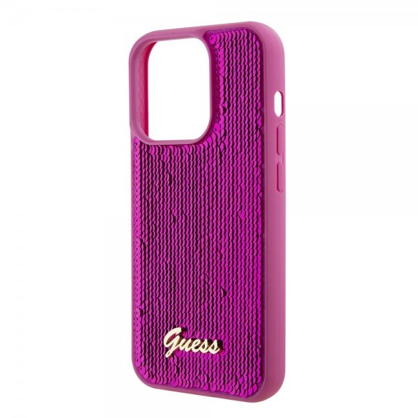 Guess iPhone 15 Pro -kuori Sequin Fuschia